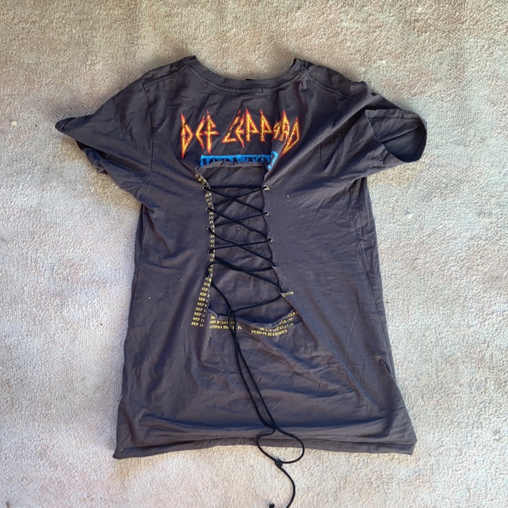 Def Leppard ripped back tshirt dress